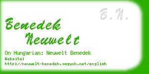 benedek neuwelt business card